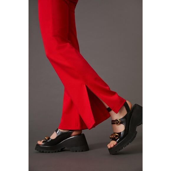 Anthropologie Maeve Knit Flare Red Pants - New - Small Petite - Picture 3 of 4